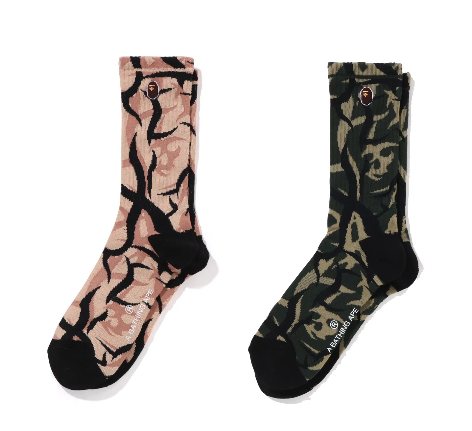 【A BATHING APE】TRIAL CAMO APE HEAD ONE POINT SOCKS 1ST CAMO APE HEAD ONE POINT SOCKS | bape.com