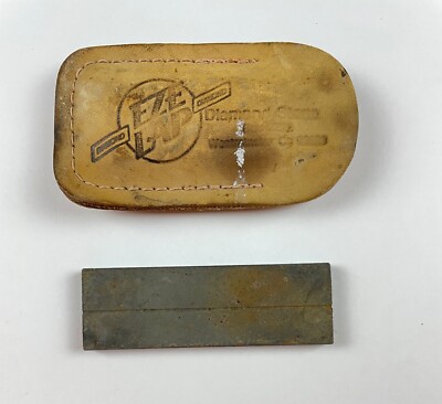 EZE LAP Diamond Sharpening Stone in Leather Case Vintage 1'' x 3''