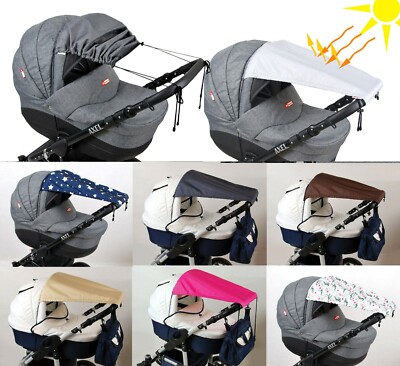 BABYLUX Sonnenschutz SONNENSEGEL für Kinderwagen Buggy UV Schutz Rollo Funktion