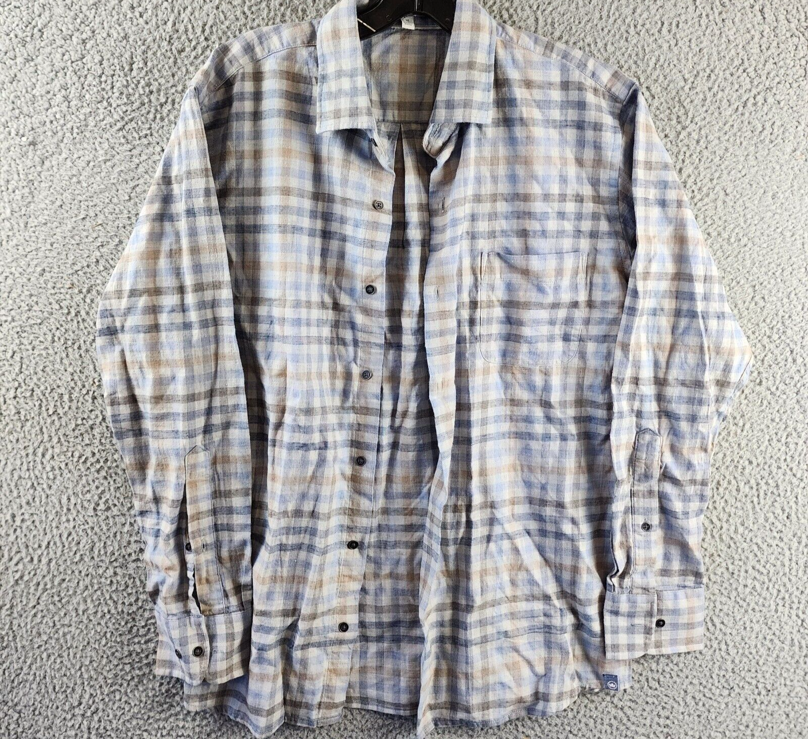 PETER MILLAR Crown Hill Point Sport Shirt Men's M Multi Collared Long Sleeve - Picture 2 of 15