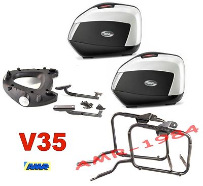 HONDA CB500 X 2013-14  KIT VALIGIE V35 cover WHITE + TELAIO PLX1121 + 1121FZ +M5