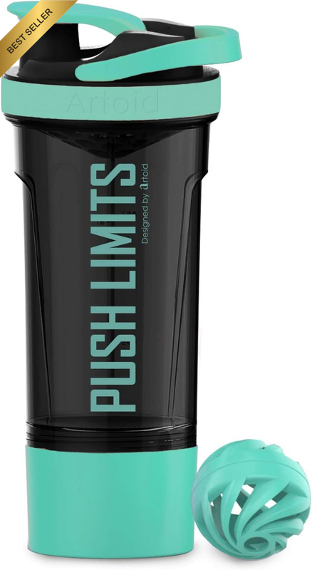 Inspirational Fitness Workout Sports Protein Shaker Bottle 24-Ounce, Dual Mixing