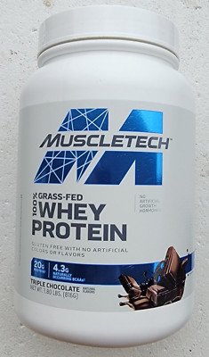 Muscletech 100% Grass-Fed Whey Protein Triple Chocolate 816 g 10/2026^