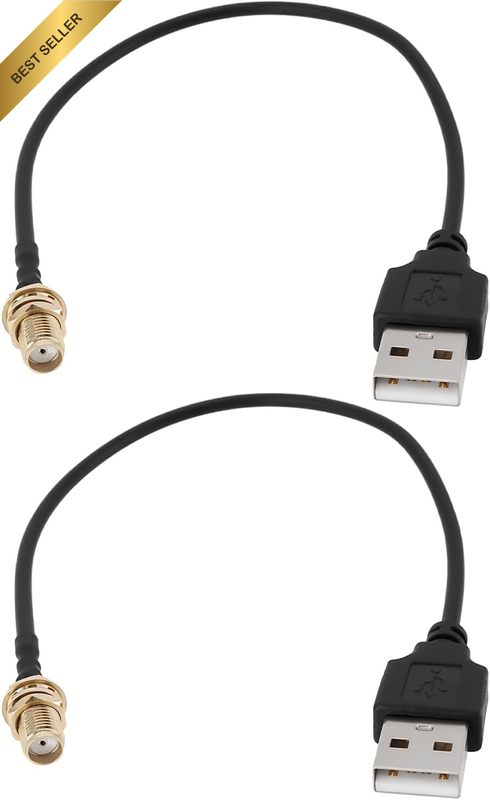 2PCS SMA Female to USB Coax Cable RG174 20Cm Adapter Wireless Debug