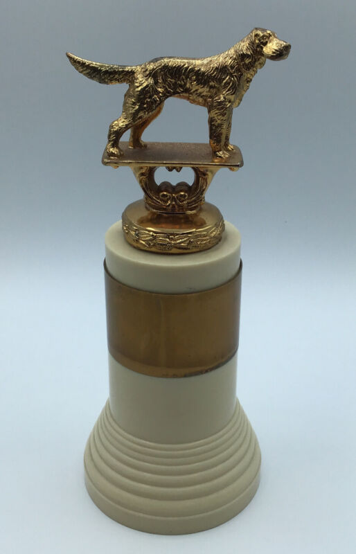 Vintage Dodge Inc. Goldtone Metal Dog  Retriever Trophy Statue