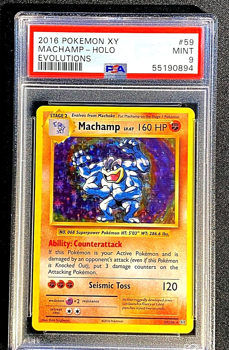 世界175枚 PSA9 カイリキー 2010 045 34 machamp 2016 POKEMON MACHAMP XY EVOLUTIONS HOLO 59/102 PSA 9 MINT