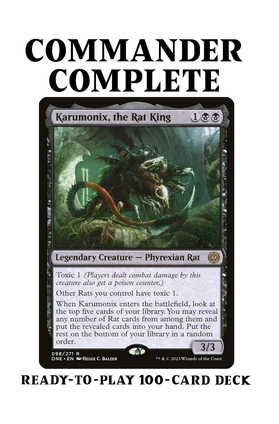 マジック：ザ・ギャザリング Rats/Infect custom MTG commander deck Karumonix, the Rat King Commander Deck RATS EDH Ready-to