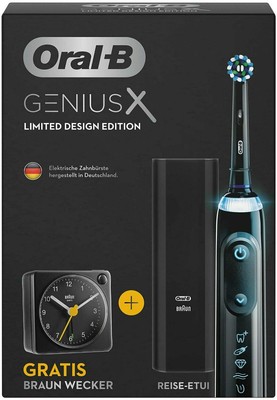 ORAL-B GENIUS X LIMITED DESIGN ELEKTRISCHE ZAHNBÜRSTE INKL. BRAUN WECKER