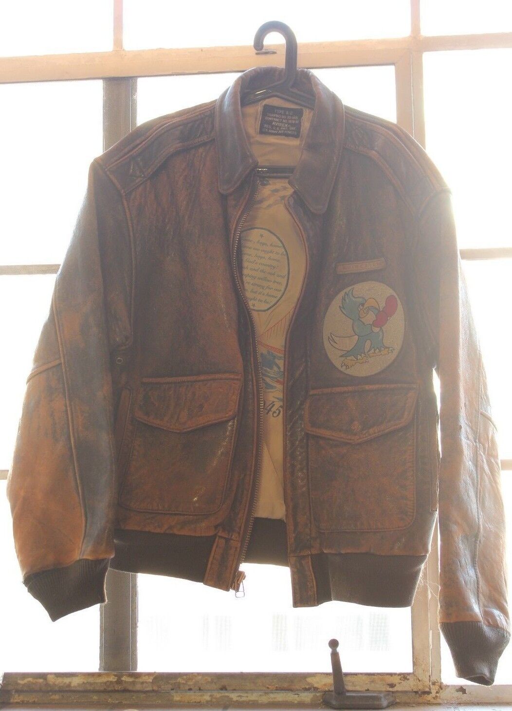 Vtg. Avirex Type A-2 Army Air Forces Flight Jacket with Pin Vtg. Avirex Type A-2 Army Air Forces Flight Jacket with Pin