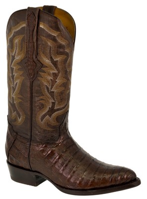 Pre-owned Cowboy Professional Western Dress Leather Cowboy Boots Genuine Crocodile Belly Skin J Toe Brown
