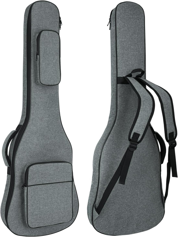 MUZNOTE Electric Guitar Bag Padded Electric Guitar Gig Bag 11.5Mm Padding Soft Guitar Case with Neck Strap, Back Hanger Loop, Grey