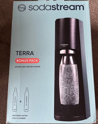 SodaStream Terra Sparkling Water Maker with Extra CO2 Cylinder and Carbonating B