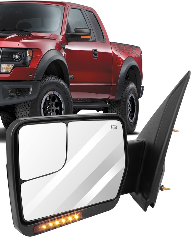 Driver Left Side Tow Mirror Manual Folding Puddle Lamp for 2004-2014 Ford F-150