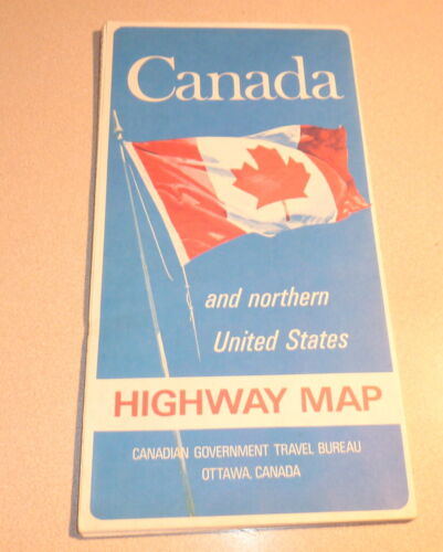 Canada Highway Map  Canadian Government Travel Bureau  1968 Vintage Near Mint  