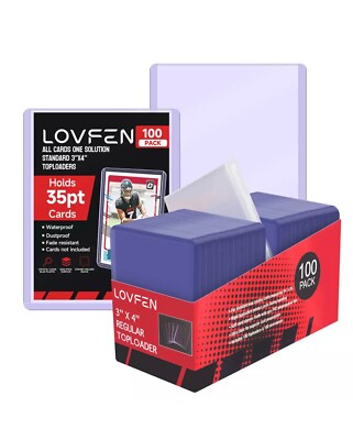 25/50/100/200/500/1000CT Standard 3"x4" Toploaders For 35pt Trading Sports Cards