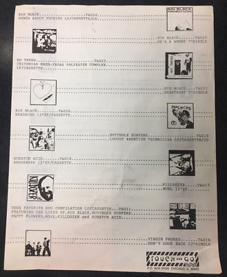 Vintage TOUCH AND GO catalog Big Black Scratch Acid circ. 87 punk rare
