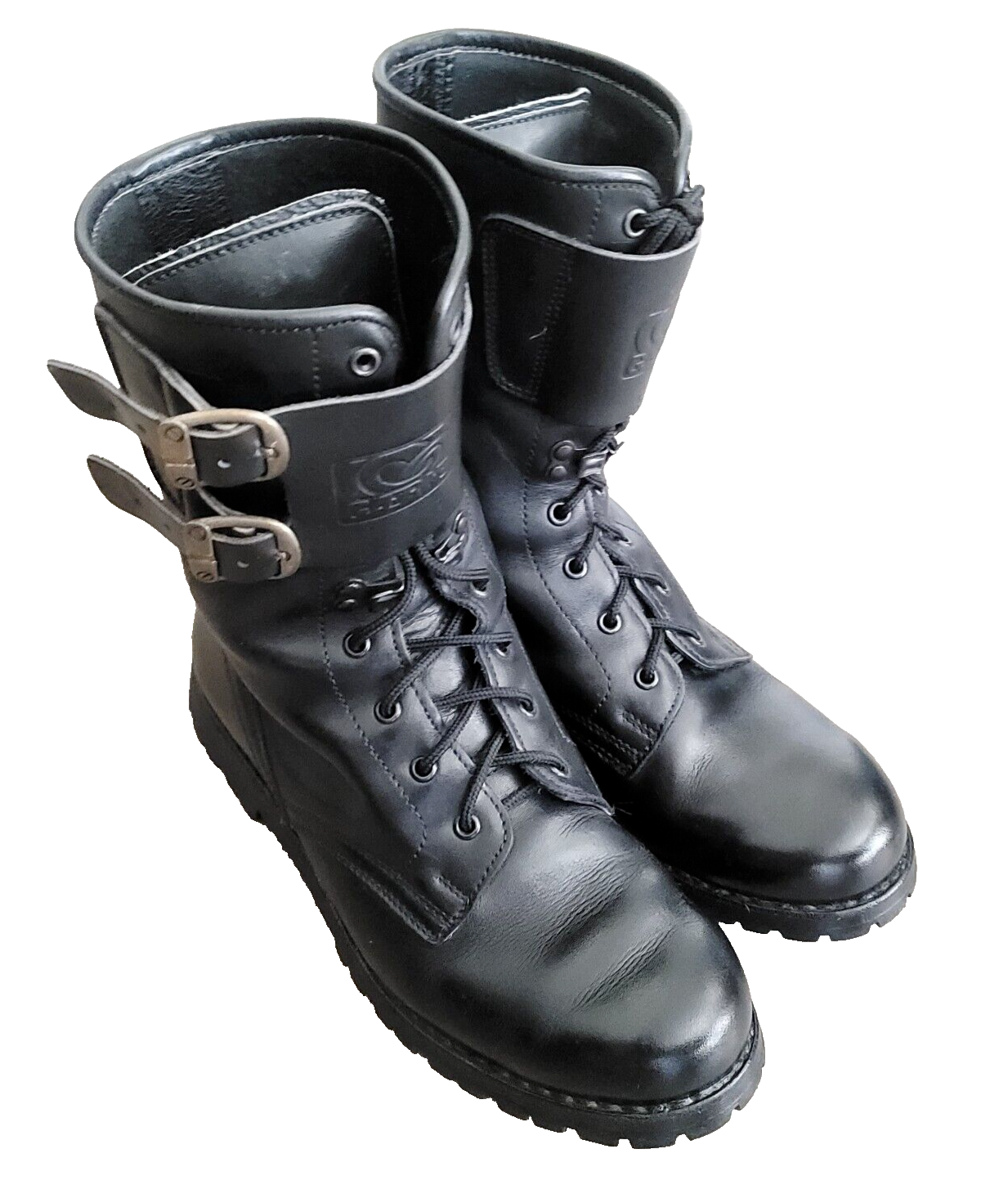 Vintage Gaerne Black Leather Double Buckle Military