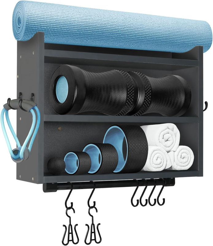 Gym Racks for Peloton Wooden Peloton Wall Rack for Home Gym 