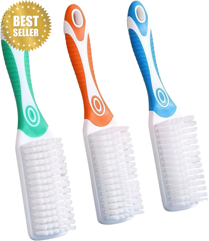3 Pack Shoe Scrub Brush Sneaker Shoe Cleaner Brush Stain Brushes with Long Handl