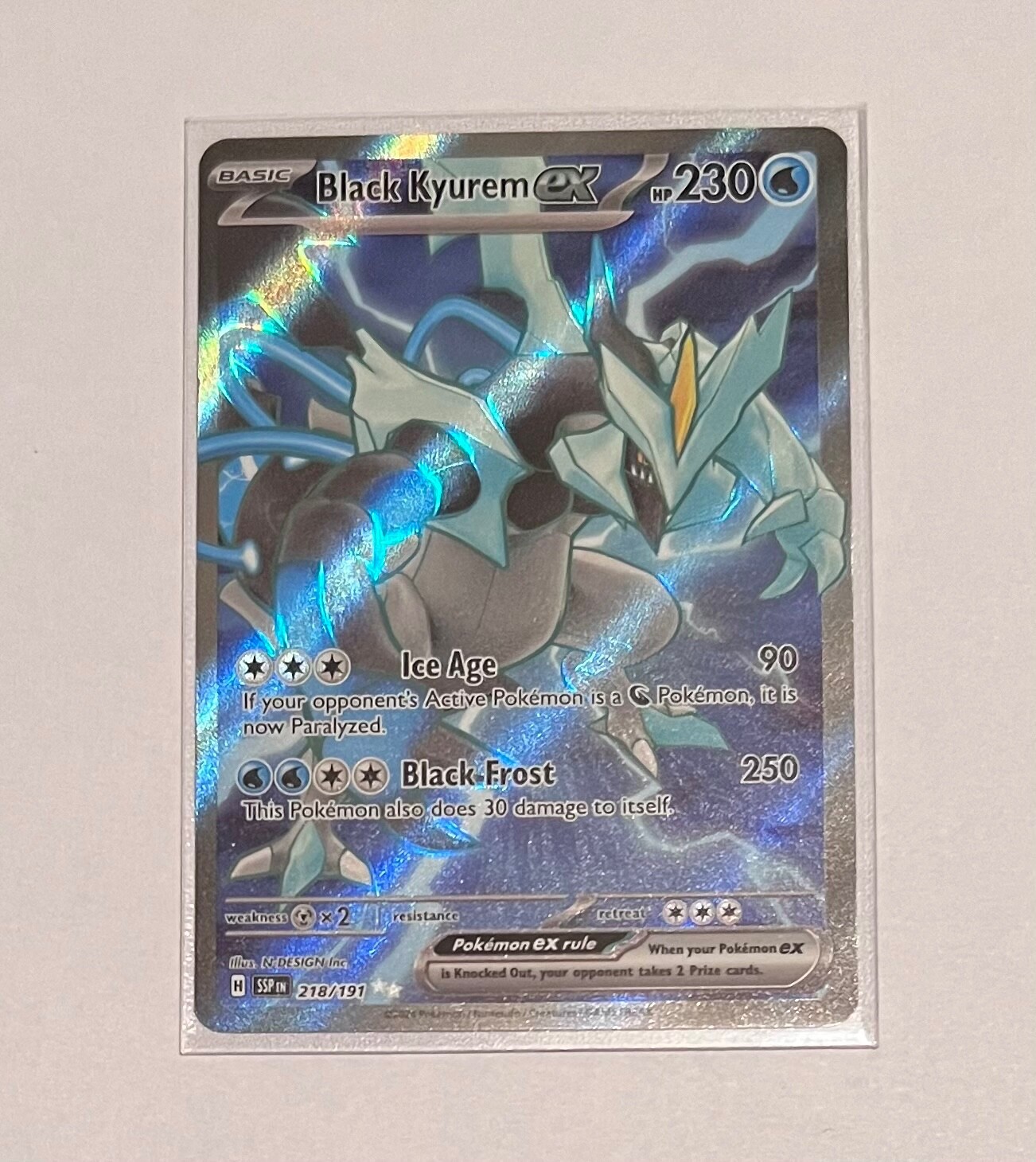 Black Kyurem ex 218/191 Sv08: pokemon Surging Sparks Holo