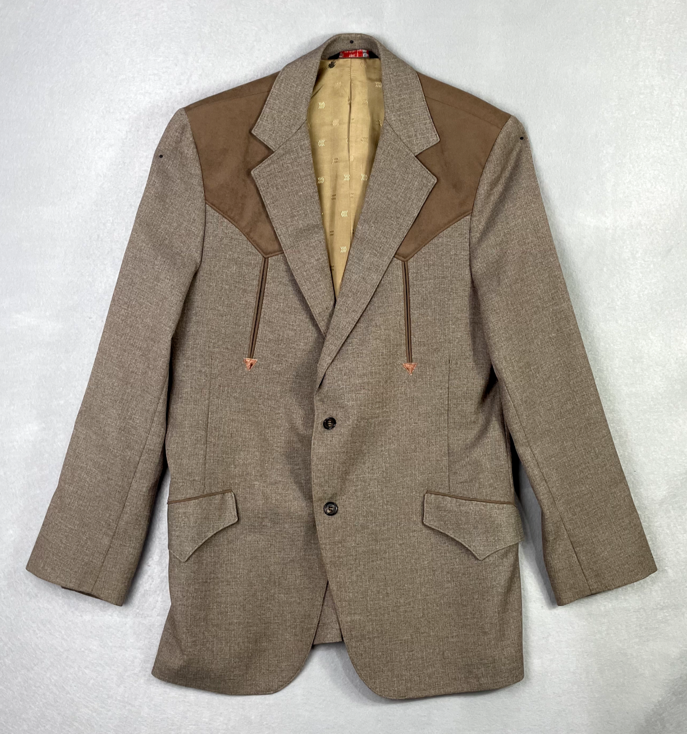 Vtg American Craftsman Western Wear Blazer Sport Coat Beige