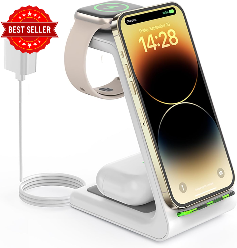 3 in 1 Wireless Charging Station for Apple, Wireless Charger Stand for Iphone 17