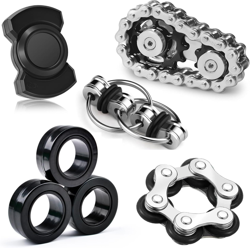 5Pcs  Fidget Toys for Adults Metal Fidget Haptic Spinner Slide Clicker Figits Ri