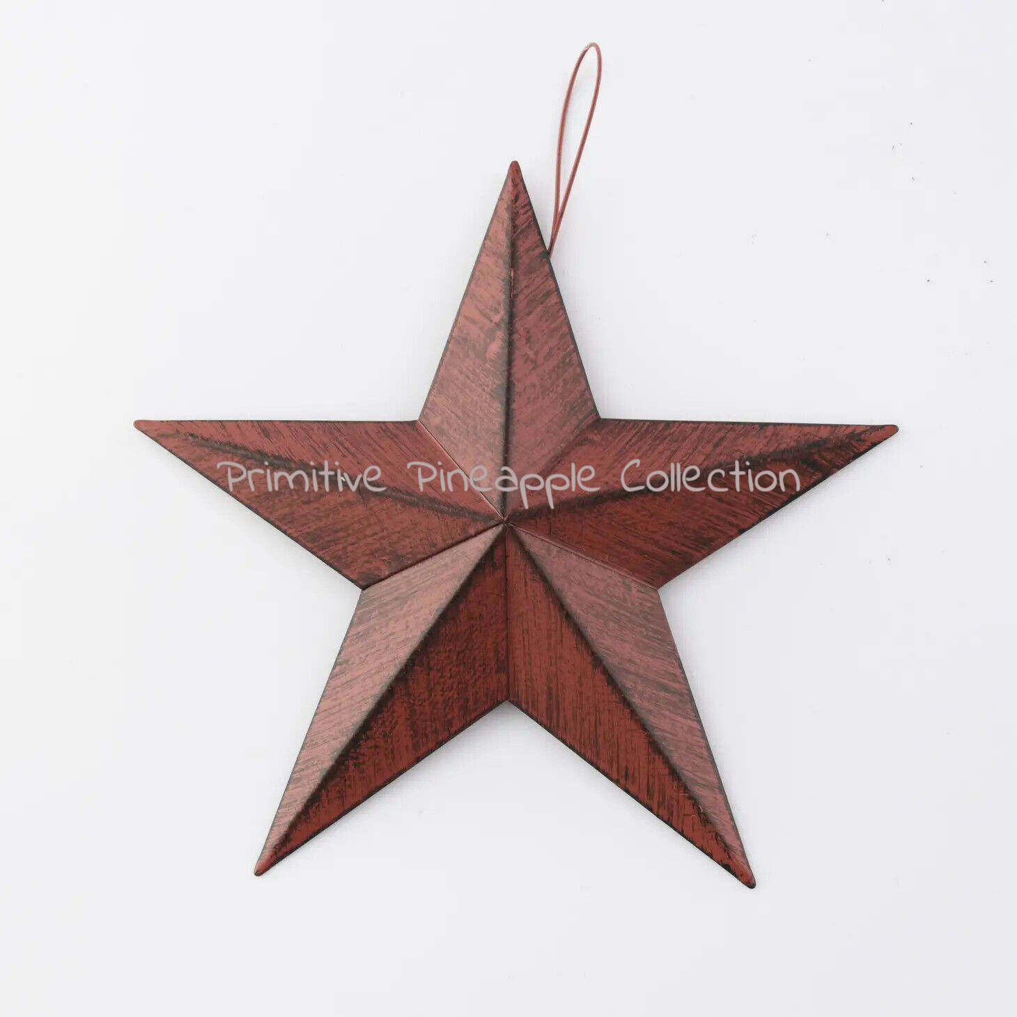 Primitive Farmhouse Country Black and Red Tin Primitive Star 6