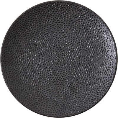 D&V 6 Piece Cobble TechnoCeram Dinnerware Plate Set, 8.25'', Matte Black 