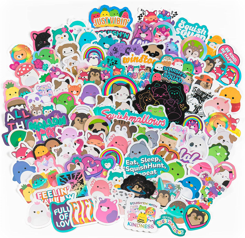 Fashion Angels Squishmallows Vinyl Sticker Pack - Includes 100 Large Squishmallo