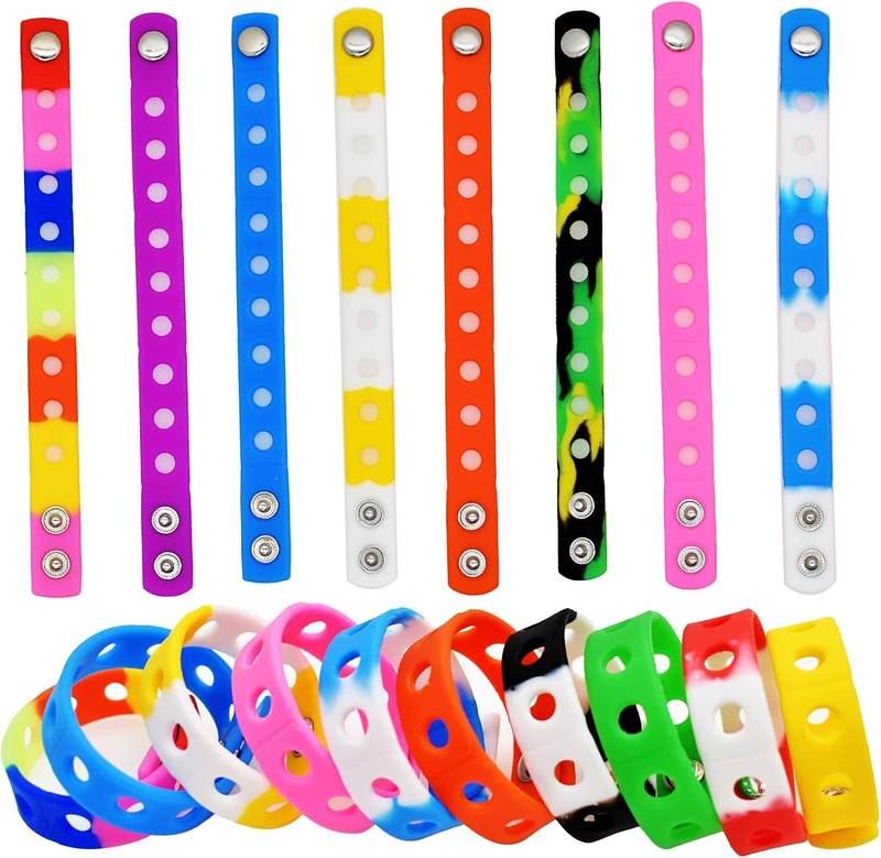 Papacharms 10/20/30/50/100PCS 7 Inch Wristbands Silicone Random Colors Bracelets