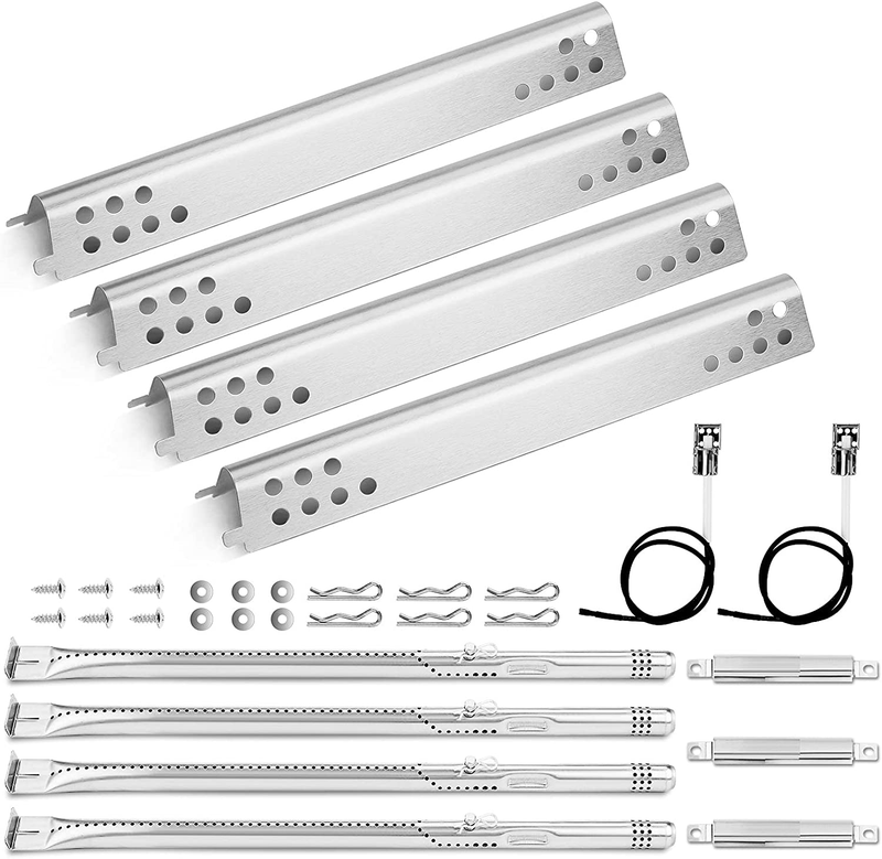 Burner, Heat Plate Shield, Tube for Charbroil 4 Burner 463344116 466344116