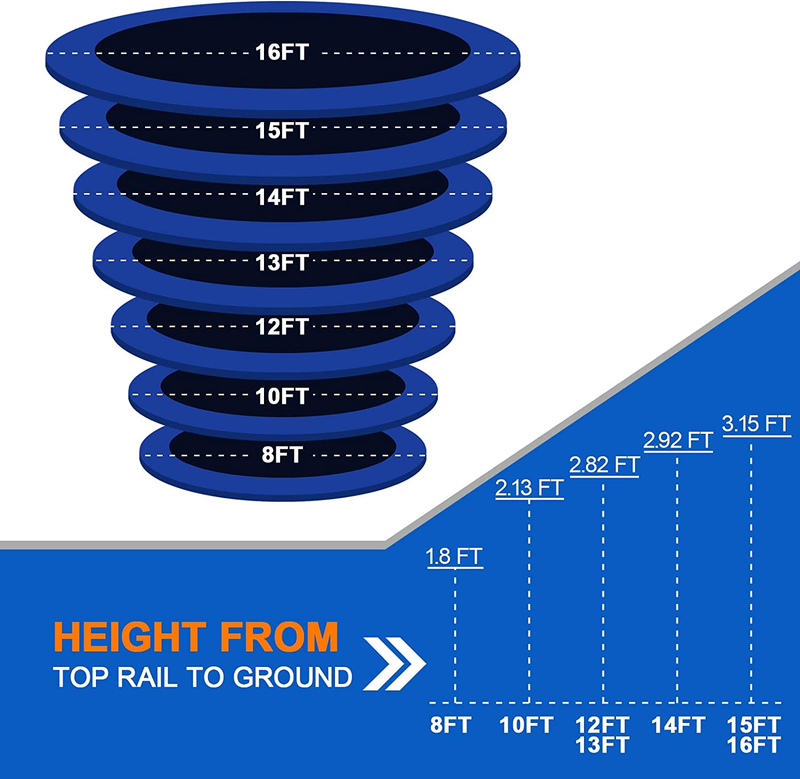 Exacme 15 Foot Outdoor round Trampoline with Basketball Hoop and Enclosure Net f
