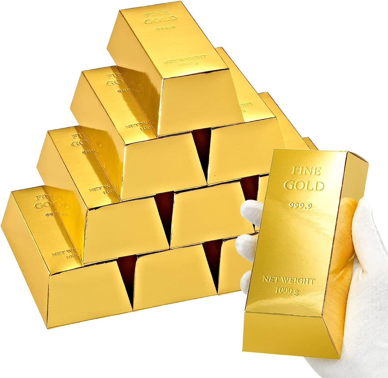 Es 6.5x3 Inch, Fake Gold Bar Party Favor Boxes Candy Bo