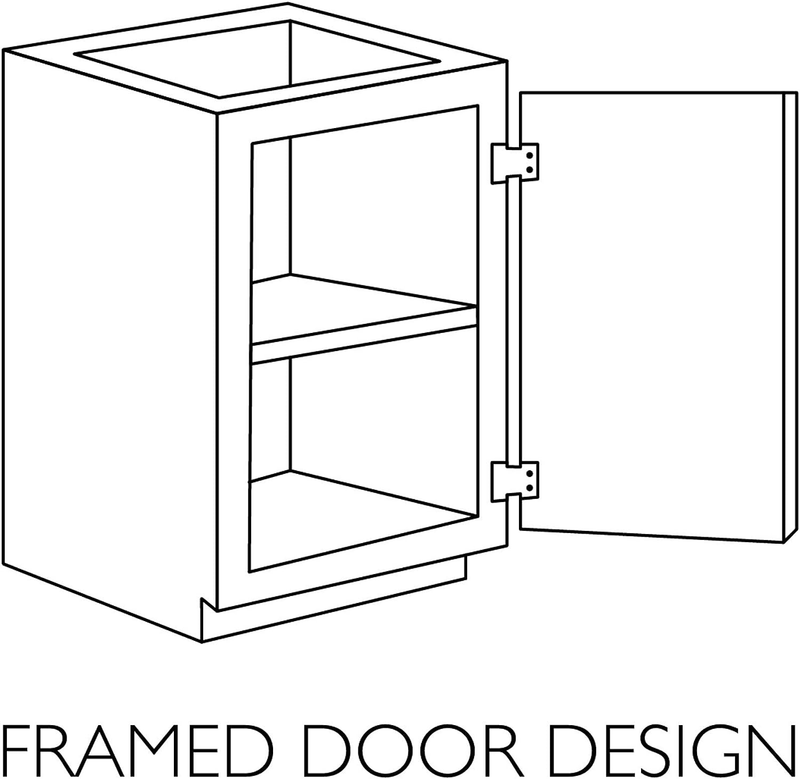 Bath Unassembled Modern 2-Door Shaker Bathroom Vanity Cabinet Only, 24-Inch, Whi