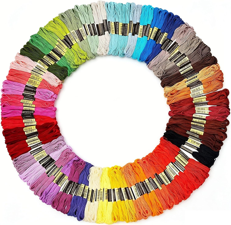 50 Skeins Multicolor Embroidery Floss Thread - 6 Strands 8.75Yd per Skein, Rainb