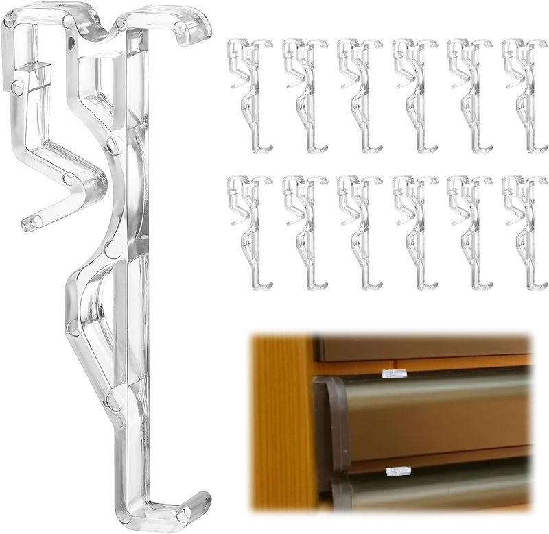 Ptwola 12 Pcs Valance Clips 2.75 Inch Clear Hidden Retainer Holder Plastic Blind