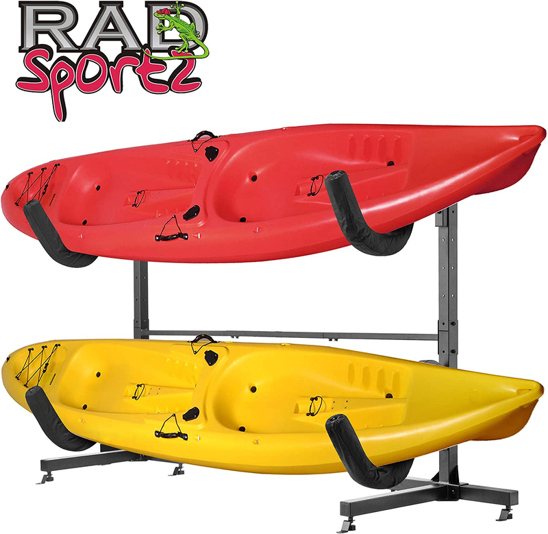 Indoor Outdoor Freestanding Heavy Duty Two Kayak Storage Kayak or Paddle Board S