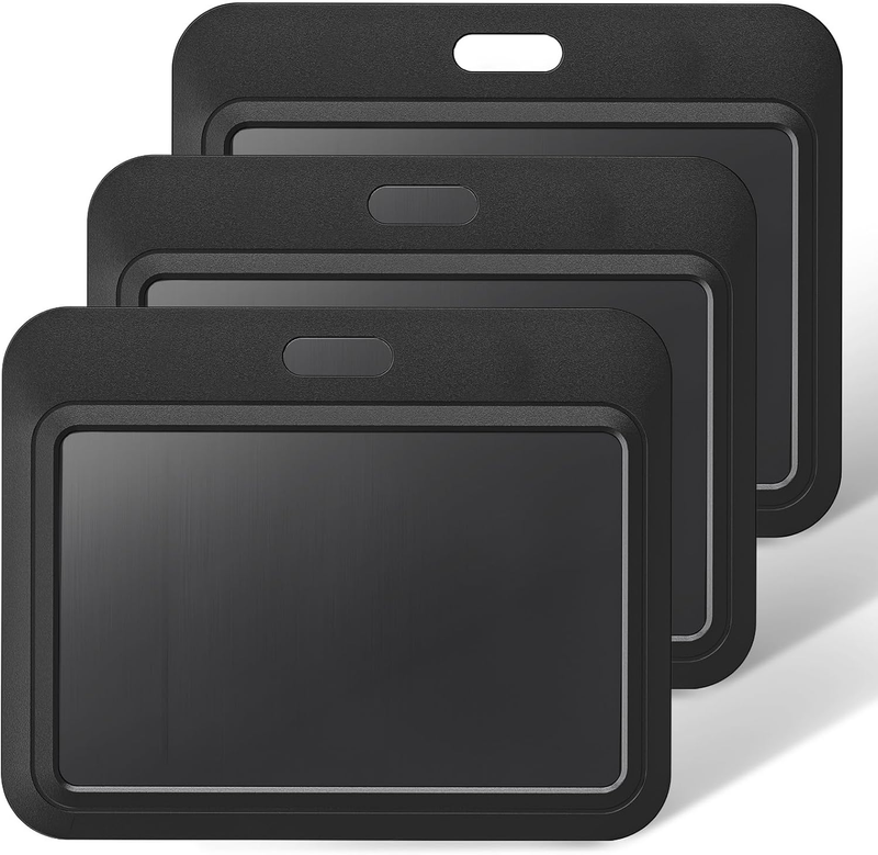 3 Pack Sliding ID Badge Holder Black Horizontal Hard Plastic Case with Clear Win
