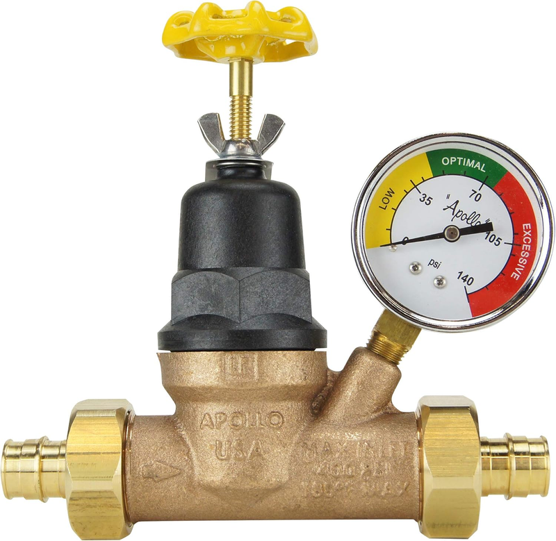 Valves EPXPRV34WG Water Pressure Regulator W/Gauge, No Size, Bronze