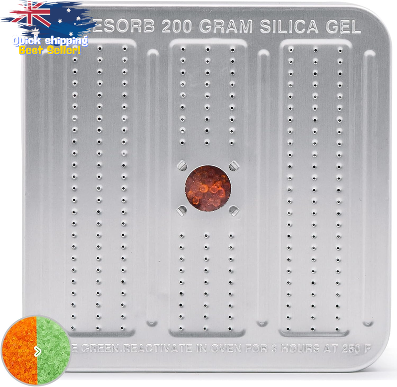200g Gun Safe Dehumidifier, Reusable Silica Gel, Orange to Green Indicator