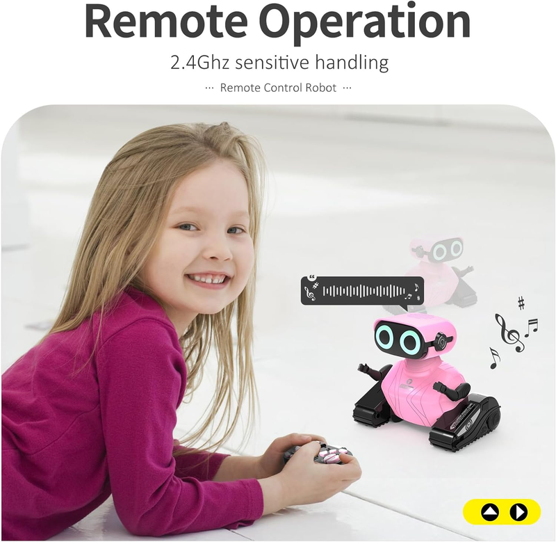 Robot Toys, Remote Control Robot Toy, RC Robots for Kids with LED Eyes, Flexible