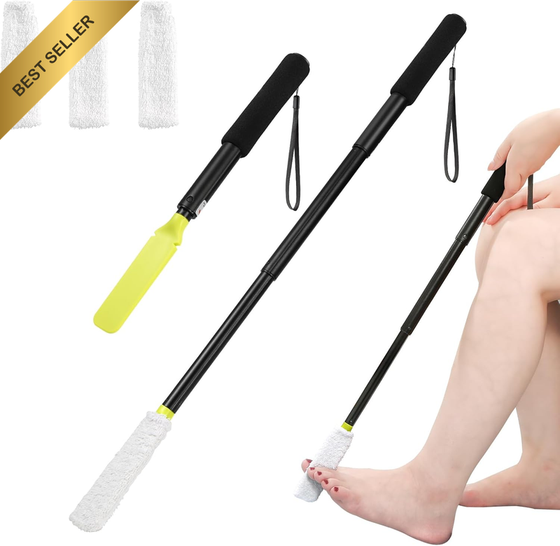 Toe Cleaning Brush,Foot Brush with Reusable Drying Covers.Foot Scrubber with Tel
