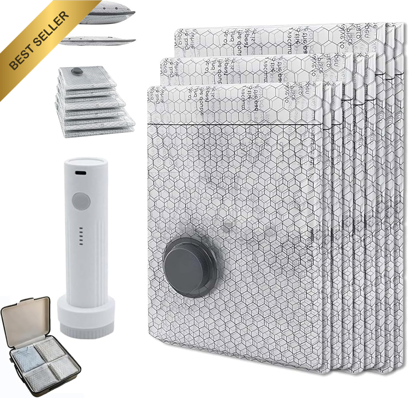 9 Pack Travel Vacuum Storage Bags with Rechargeable Electric Pump, Compression P
