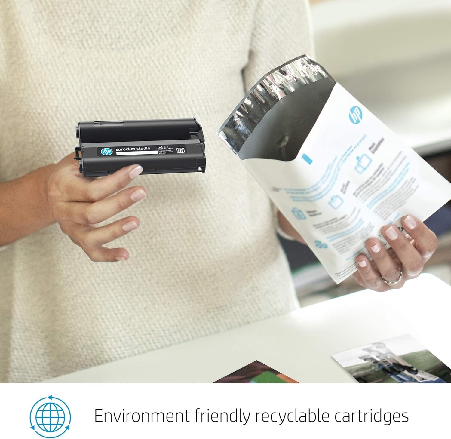 2 BOXES!!! HP Sprocket Studio 160 Sheets 4x6 Photo Paper & 4 Cartridges (total)