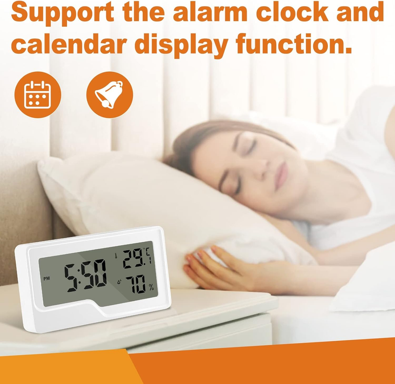 Digital Indoor Thermometer Hygrometer Digital Alarm Clock with Temperature and H