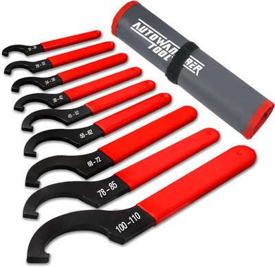 9Pcs Coilover Spanner Wrench Set, Adjustable Shock Wrench Universal Carbon Steel