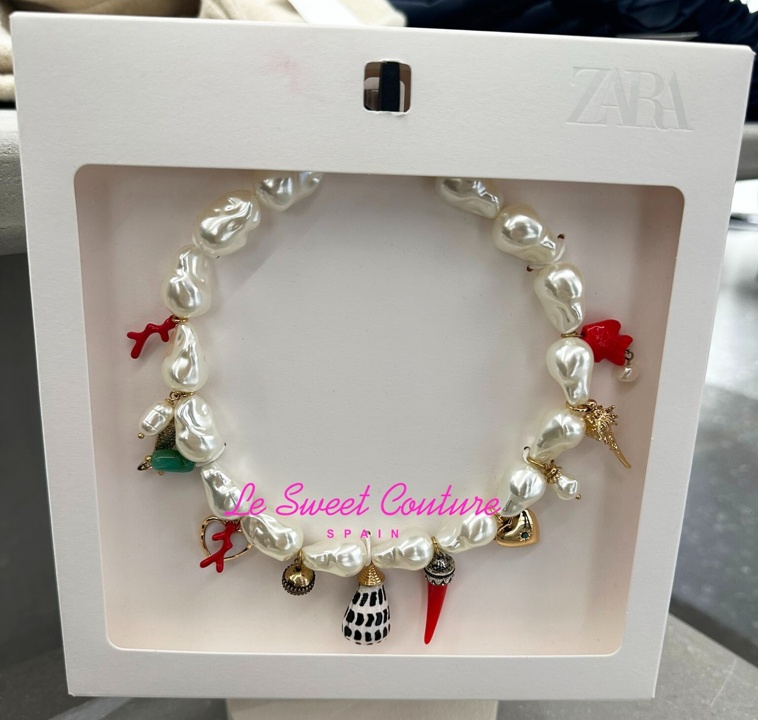 ZARA WOMAN NWT SS25 FAUX PEARL CHARM NECKLACE 4736/059/109