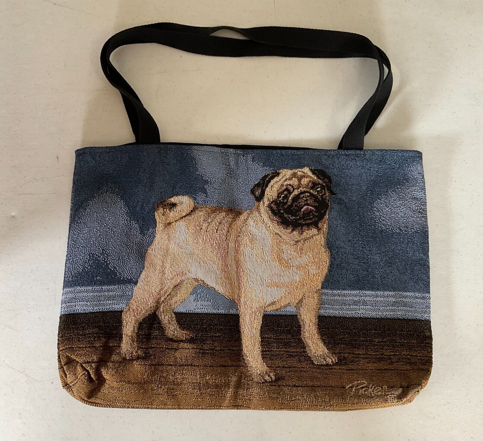 Pug Canvas Tote Bag - Swirl Pug Canvas Tote Bag - Swirl
