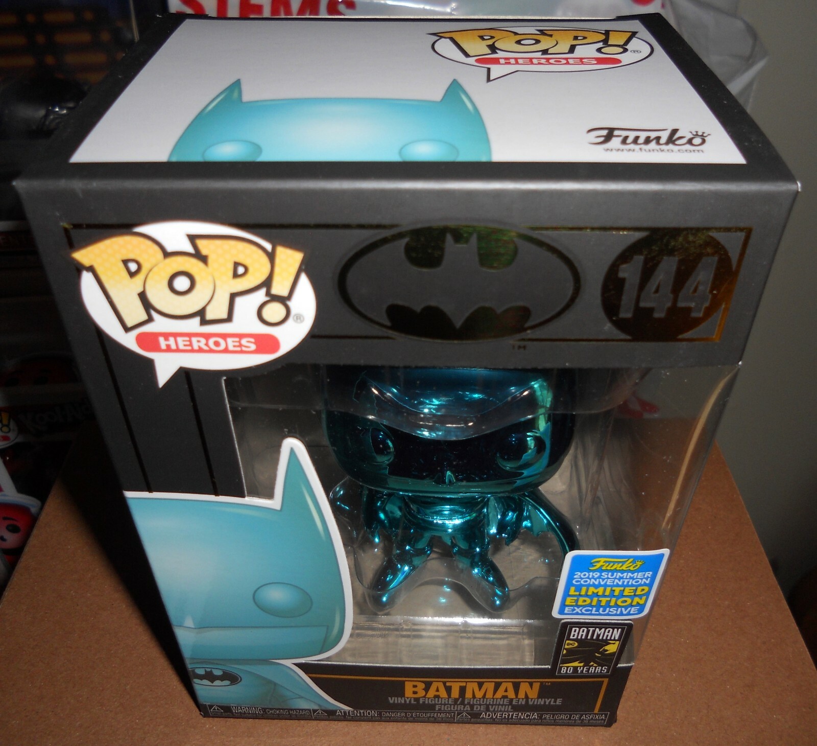 Funko Pop! Heroes #144 Chrome Teal Batman (2019 Summer Con Limited Edition Exclu | eBay